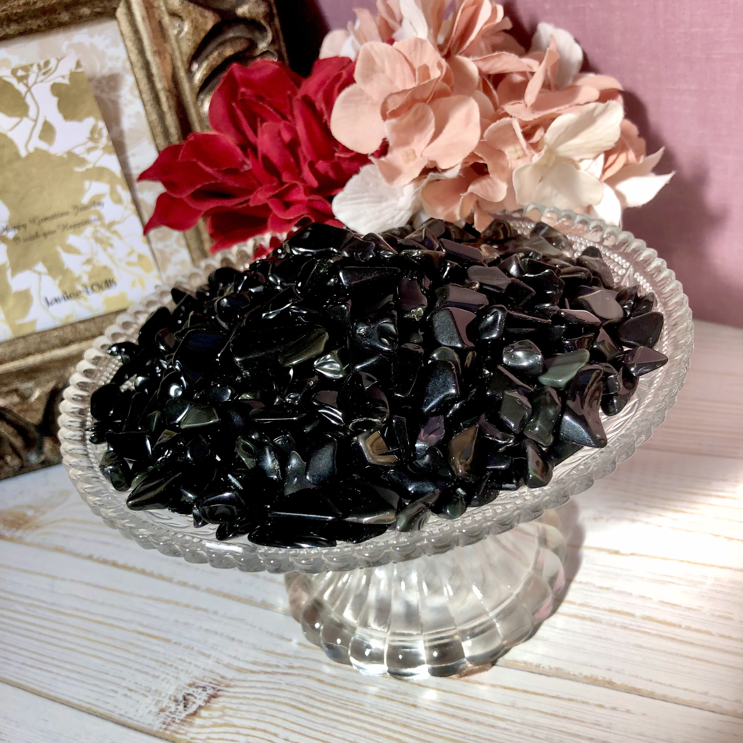 ★特選一石★未来を見通す石【300gゴールデンシャインオブシディアンさざれ】❤️ ☆特選一石☆未来を見通す石【300gゴールデンシャインオブシディアン