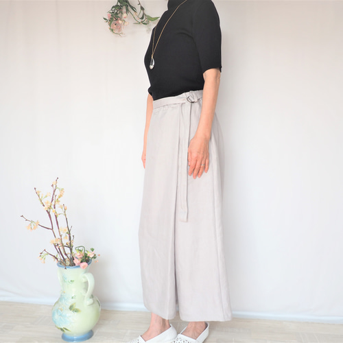 ラップスカート風ワイドパンツ ソフトでふっくらとした