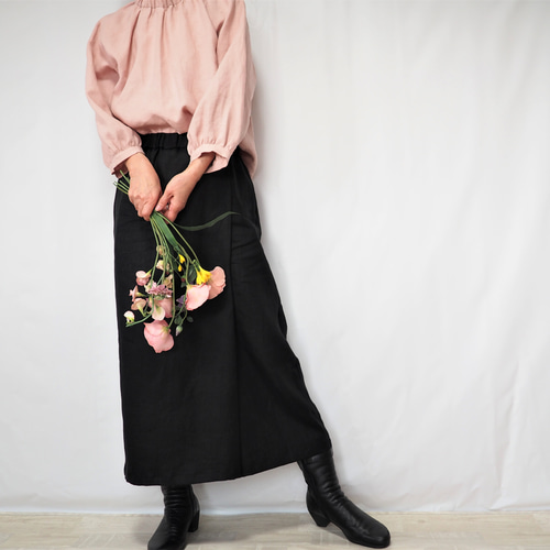 ラップスカート風ワイドパンツ ソフトでふっくらとした