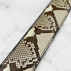 日本製　パイソン　３５㎜巾　上質　マネーベルト　ダイヤモンドパイソン　蛇革　エキゾチックレザー　 3枚目の画像