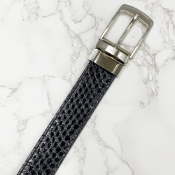 日本製　パイソン　３３㎜巾　上質　リバーシブルベルト　ダイヤモンドパイソン　蛇革　エキゾチックレザー　 5枚目の画像