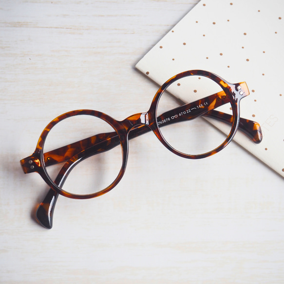 丸型レトロフレーム｜老眼鏡、だてメガネ、近視用・乱視用、サングラスとして作成OK 1枚目の画像