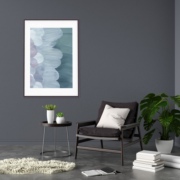 インテリアポスター【 ペインターズ011 】北欧アートでお部屋の模様替え モスグリーン 抽象画 アブストラクト 2枚目の画像