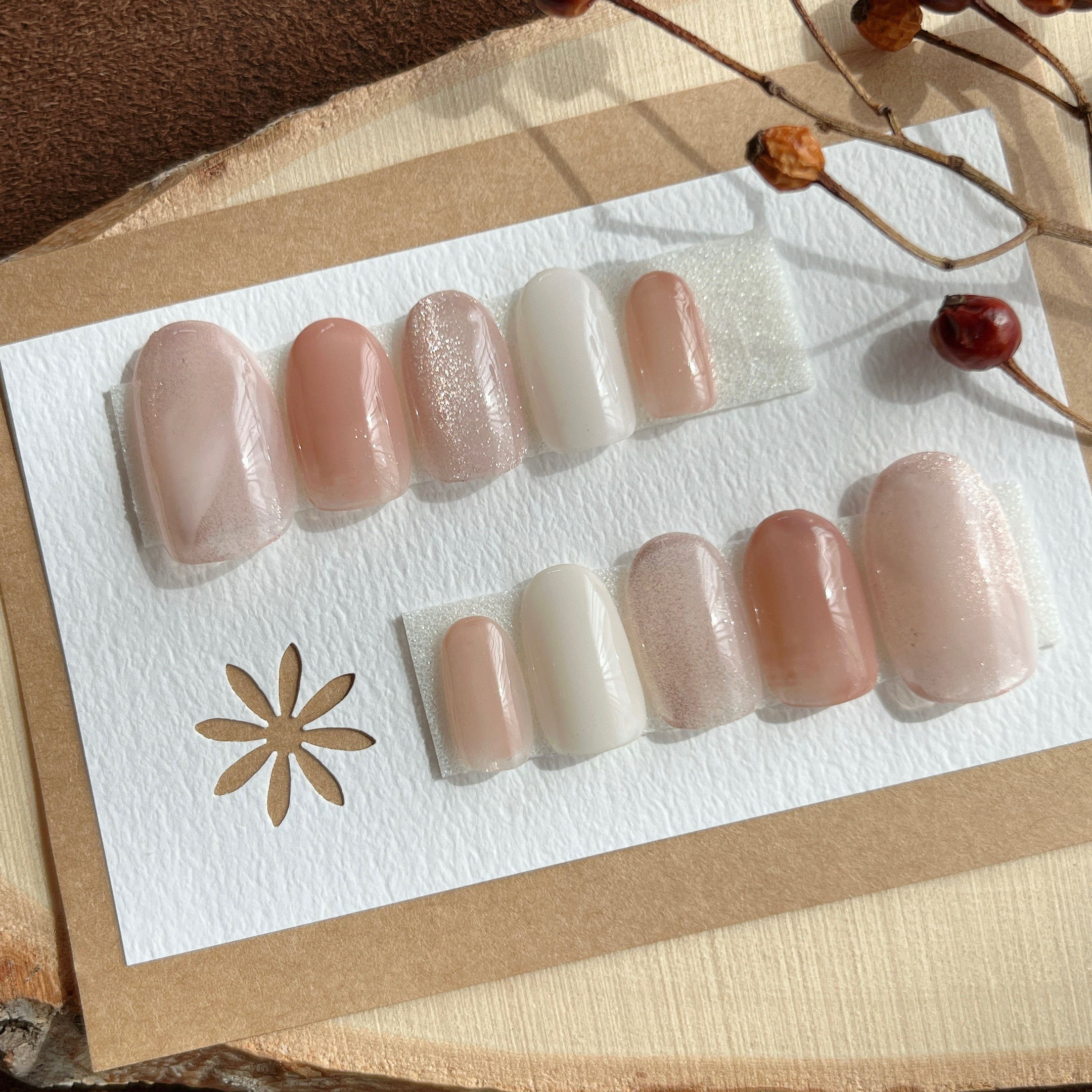 現品ネイル✳︎ショートラウンド ネイルチップ（つけ爪