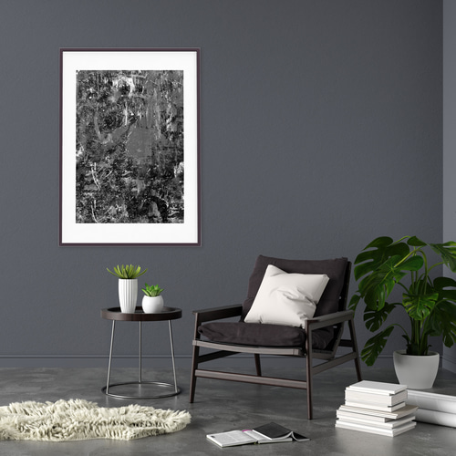 モノクロポスター【 スクラッチBlack 】北欧アートでお部屋の模様替え