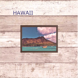 【送料無料】南国の風景☆HAWAII No.708   フレーム付 　A4サイズ 3枚目の画像