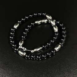 漆黒デザインがカッコいい!!】ヘマタイト ブラックオニキス 磁気