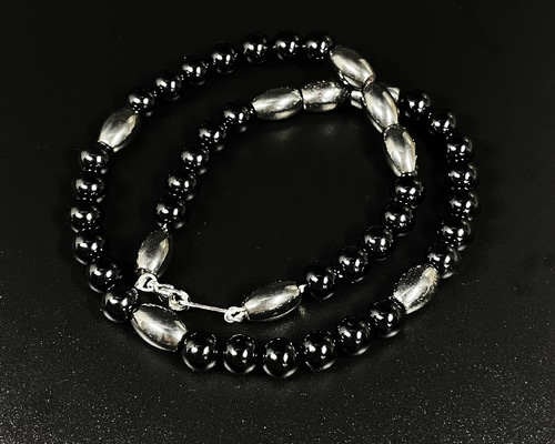 漆黒デザインがカッコいい!!】ヘマタイト ブラックオニキス 磁気