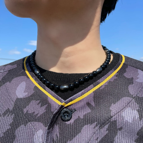 漆黒デザインがカッコいい!!】ヘマタイト ブラックオニキス 磁気