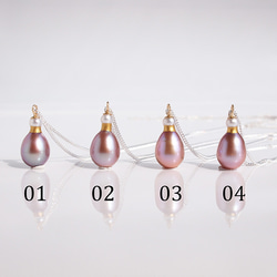 [還剩 1 件] Kintsugi 香水瓶狀珍珠長項鍊 -淡紫色粉紅色- | 60cm silver925 第4張的照片