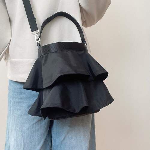 アウトドアにも☆ ナイロン フリルバッグ 2way ショルダー バケツ