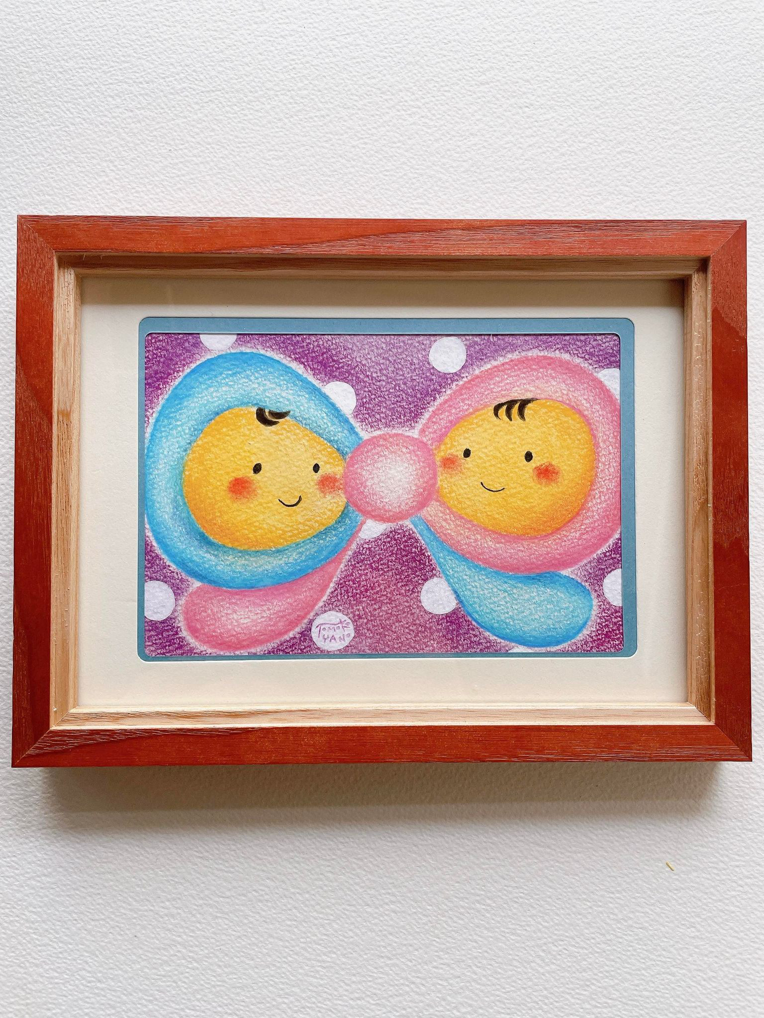 癒しの絵 可愛い りぼん 子ども ヒーリング 【原画】 ～リボン～ ギフト 歓迎 送別 プレゼント 母の日