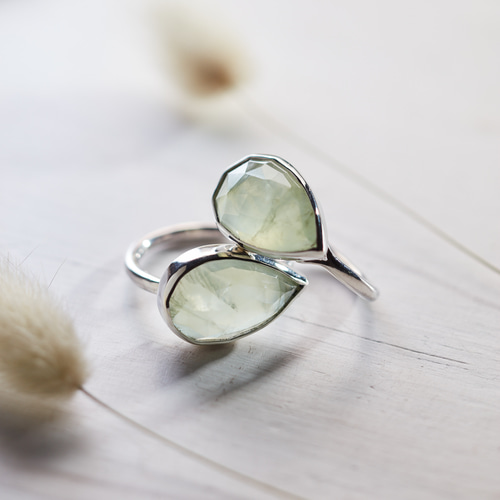 ぶどう石 プレナイトのシルバーリング (Silver950/天然石/指輪