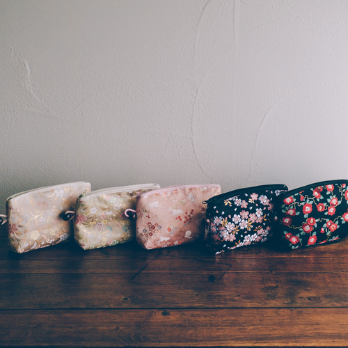 日本製】 京都西陣織 5柄から選べるポーチ /makeup-bag 和柄ポーチ