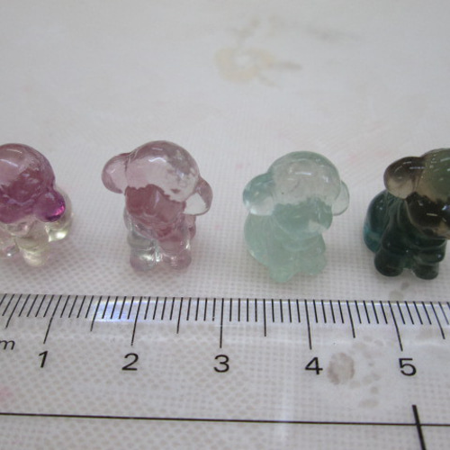 天然石 フローライト 犬・トイプードル 置物 天然石 Rose Stone 通販