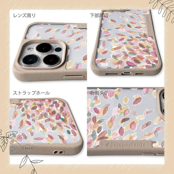 iPhone15/iPhone15Pro/iPhone15Plus/送料無料 TPU風 春の風 花柄 9枚目の画像