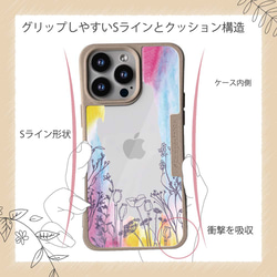 iPhone15/iPhone15Pro/iPhone15Plus/送料無料 TPU風 レインボーガーデン 花柄 11枚目の画像