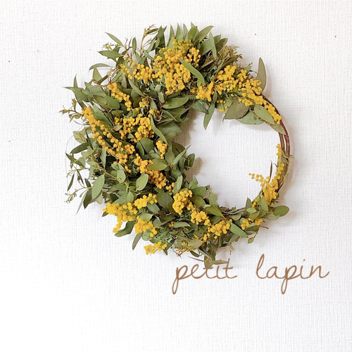 国産ミモザ 三日月リース