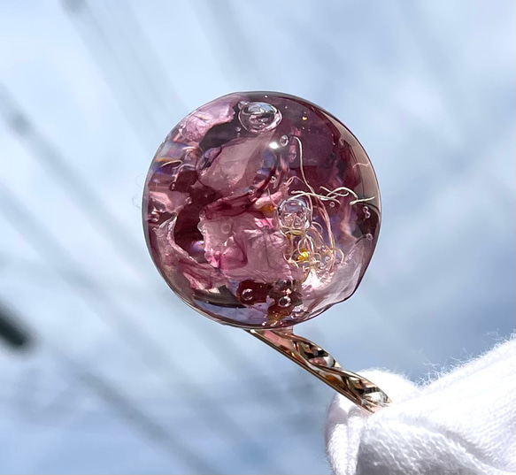 桜と梅　春の色ドライフラワーのヘアピン 1枚目の画像