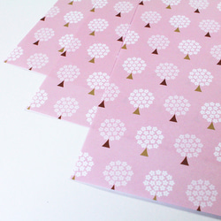 桜の木の北欧風包装紙（ベビーピンク）　A4サイズ（8枚入り）デザインペーパー　ラッピングペーパー　 2枚目の画像