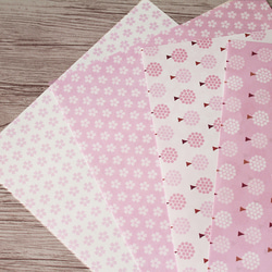 桜の木の北欧風包装紙（ホワイト）　A4サイズ（8枚入り）デザインペーパー　ラッピングペーパー　 7枚目の画像