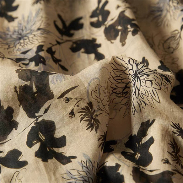 夏の綿麻ワンピース、 送料無料、桜色綿麻ロング丈スカート、コットンリネンワンピース 4枚目の画像