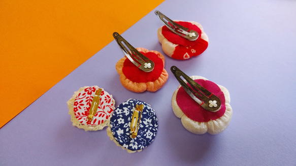 和菓子スリーピン&ケーキプレートブローチ 5枚目の画像