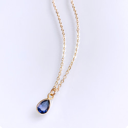 特集掲載《3月誕生石》大人ブルー アイオライト しずく 一粒ネックレス　14kgf 誕生日　母の日　プレゼント　ギフト 6枚目の画像