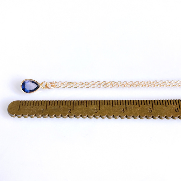 特集掲載《3月誕生石》大人ブルー アイオライト しずく 一粒ネックレス　14kgf 誕生日　母の日　プレゼント　ギフト 8枚目の画像