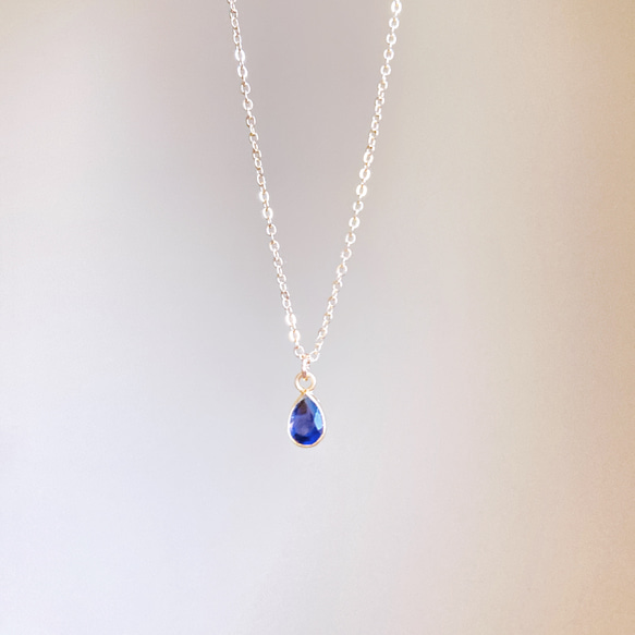 特集掲載《3月誕生石》大人ブルー アイオライト しずく 一粒ネックレス　14kgf 誕生日　母の日　プレゼント　ギフト 7枚目の画像