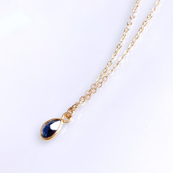 特集掲載《3月誕生石》大人ブルー アイオライト しずく 一粒ネックレス　14kgf 誕生日　母の日　プレゼント　ギフト 5枚目の画像