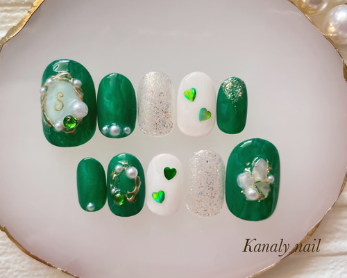 サイズオーダー無料♡031ネイルチップ♡匿名配送料込♡イニシャルネイル サイズオーダー無料♡031ネイルチップ♡匿名配送料込♡イニシャル