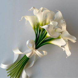 ウエディングブーケ 白 造花 カラー おしゃれ きれいめ ブライダルブーケ ブートニア 12枚目の画像