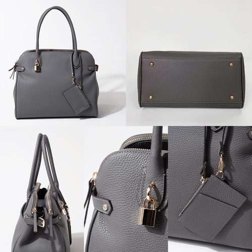 本革 トートバッグ 2way ビジネス A4 大容量 ゴールド金具 ブラック