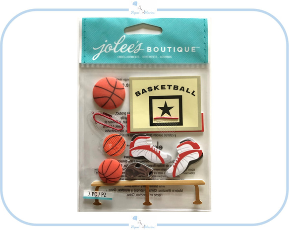 EJ30 JOLEE'S 3Dシール Basketball バスケットボール 部活 デザイン 立体 ステッカー アルバム 1枚目の画像