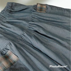 ソフトデニム調生地　ティアードスカート　ウエストゴム 3枚目の画像