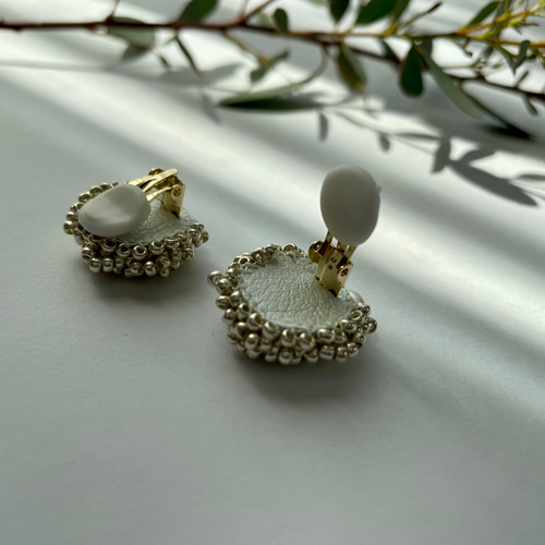 ビーズ刺繍アクセサリー/ビーズアクセサリー/イヤリング/淡水