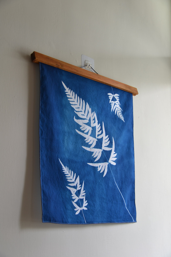 藍曬掛布 - 半邊旗 Botanic Cyanotype Decoration - Ferns 第2張的照片