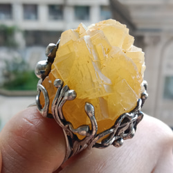 黃螢石原礦手工銀戒 純銀戒指~ 「黃龍」~ Fluorite Mineral Silver Ring 第16張的照片