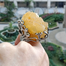 黃螢石原礦手工銀戒 純銀戒指~ 「黃龍」~ Fluorite Mineral Silver Ring 第18張的照片