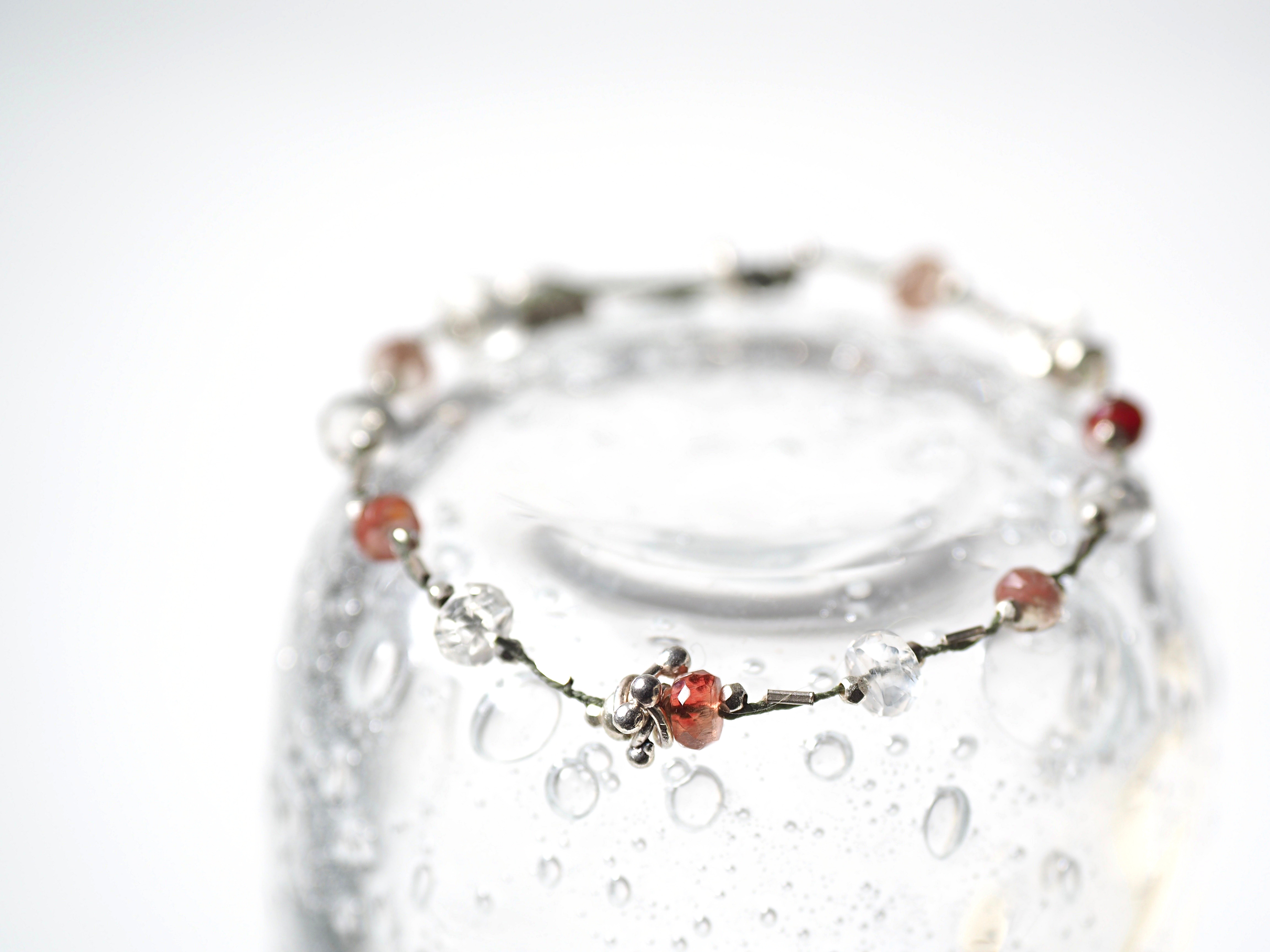 "アンデシンx ムーンストーン" ブレスレット silver950