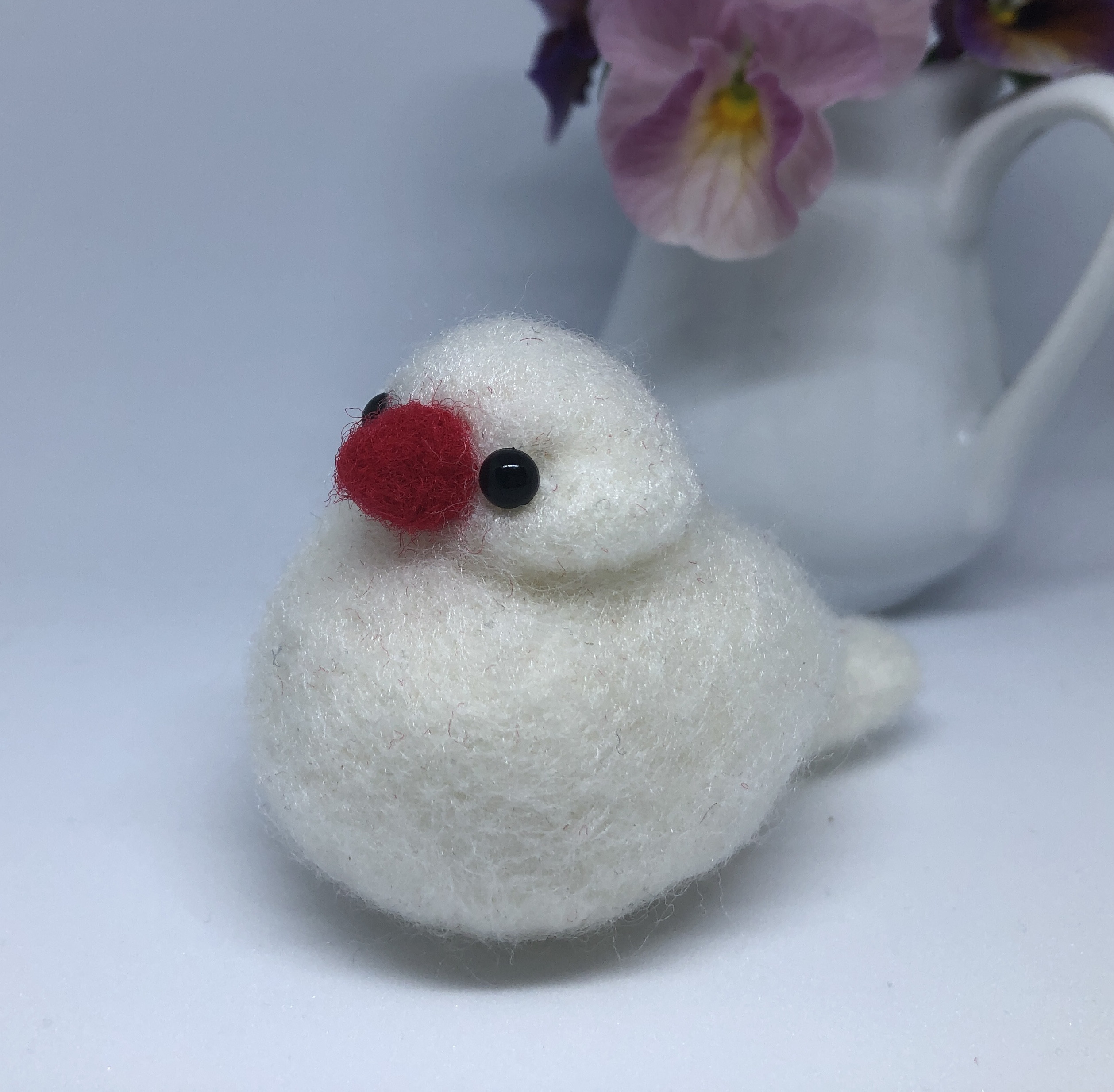 【 レア 】 おとりさんズ 白文鳥 羊毛フェルト ぬいぐるみ ジョイント 文鳥さんぬいぐるみ(白文鳥1羽) 羊毛フェルト あおいことり 通販