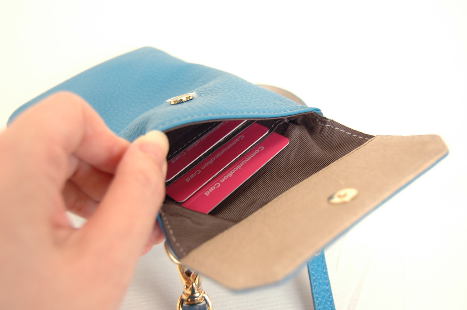 スマホケース 調整可能ショルダーベルト リール付きパスケース ストラップ付き 6色