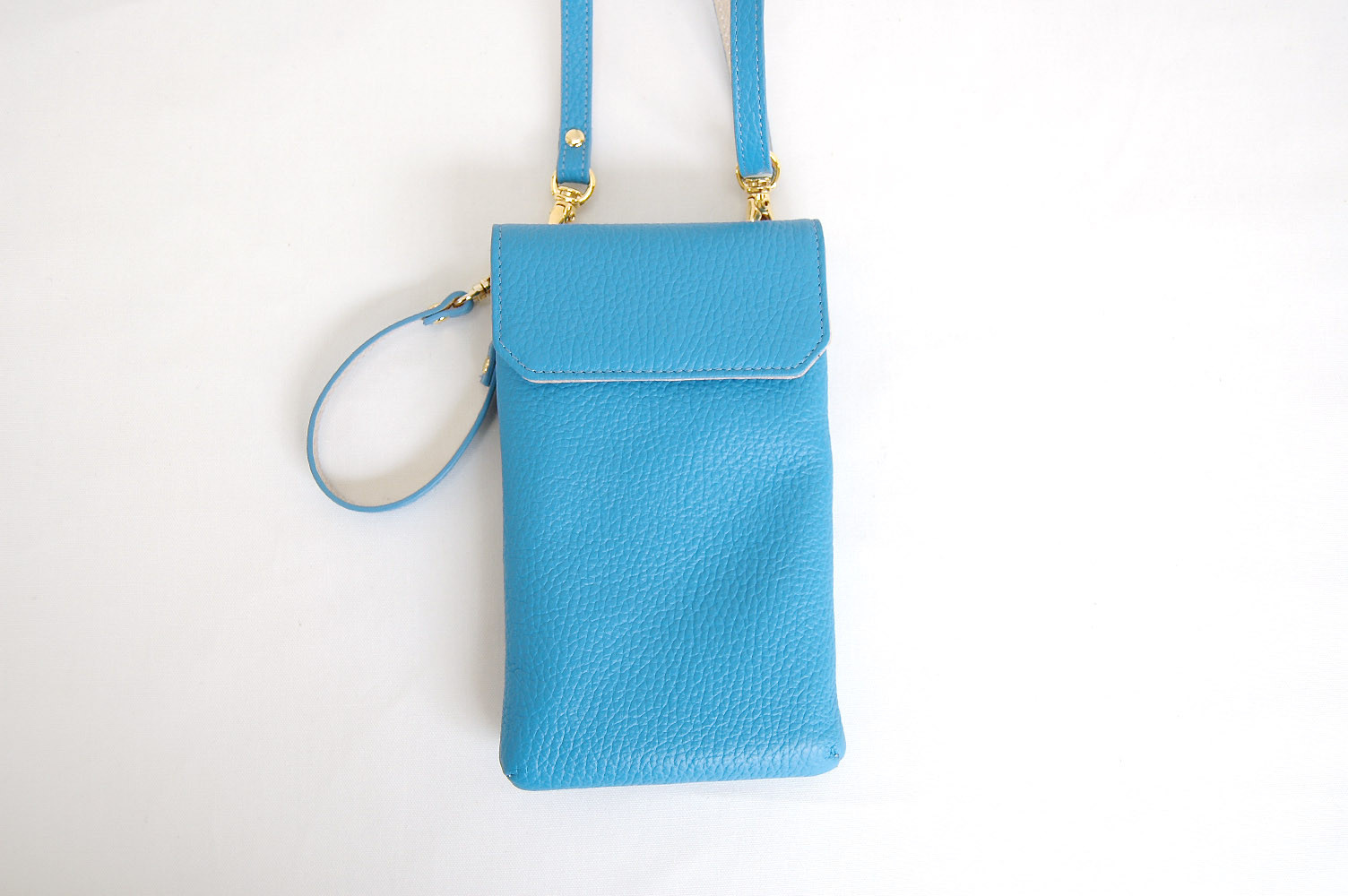 スマホケース 調整可能ショルダーベルト リール付きパスケース ストラップ付き 6色