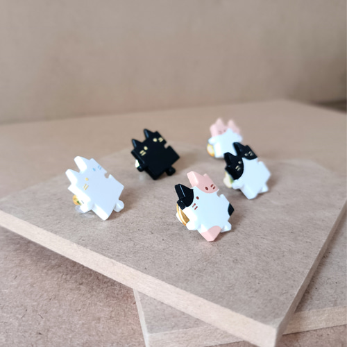 ネコパズルピンバッジ ピンズ 猫柄(黒猫 白猫 ミケ ハチワレ 茶 ネコパズルピンバッジ ピンズ 猫柄(黒猫 白猫 ミケ ハチワレ 茶