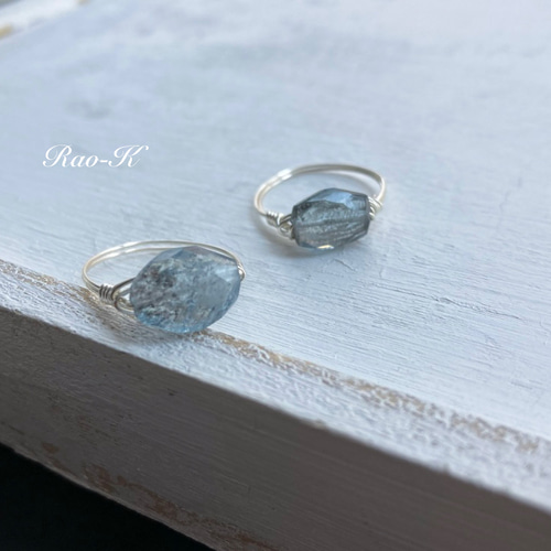 ✨石が選べる！✨silver925モスアクアマリンのリングm 指輪