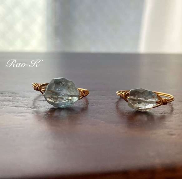 ✨石が選べる！✨14kgfモスアクアマリンのリングs 指輪・リング Rao-K