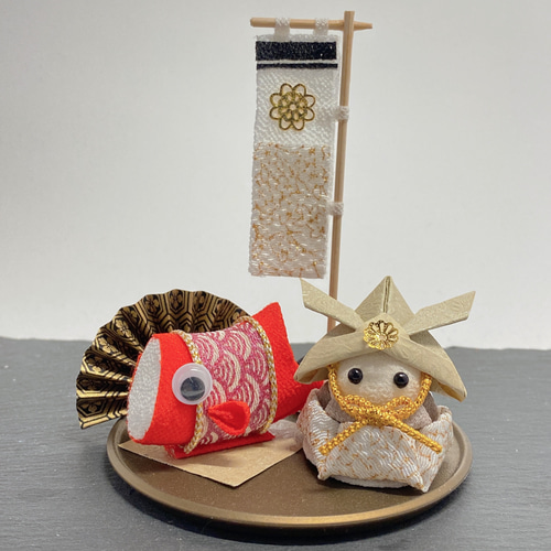 つまみ細工*ちりめん細工*端午の節句*兜*藤の花① (端午の つまみ細工*ちりめん細工*端午の節句*兜*藤の花① (端午の