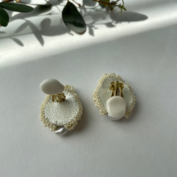 ビーズ刺繍アクセサリー/ビーズアクセサリー/イヤリング/淡水パール/入園式/入学式/結婚式/ウェディング/春イヤリング 13枚目の画像