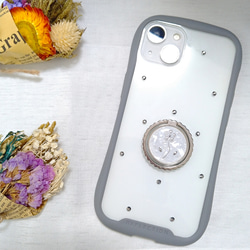 iPhoneケース　スマホケース　バンカーリング付き お花のiPhoneケース 5枚目の画像
